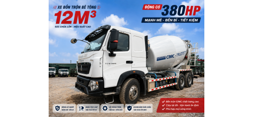 XE TRỘN BÊ TÔNG HOWO T7H 380HP 12M3