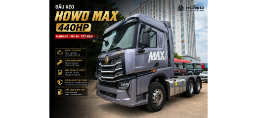 ĐẦU KÉO HOWO MAX 440HP CẦU LÁP