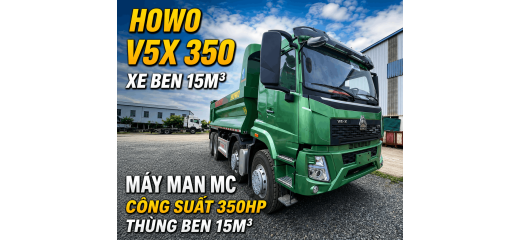 XE BEN HOWO 4 CHÂN 350 V5X MÁY MAN THÙNG U