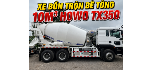 XE BỒN TRỘN BÊ TÔNG 10M3 HOWO TX350