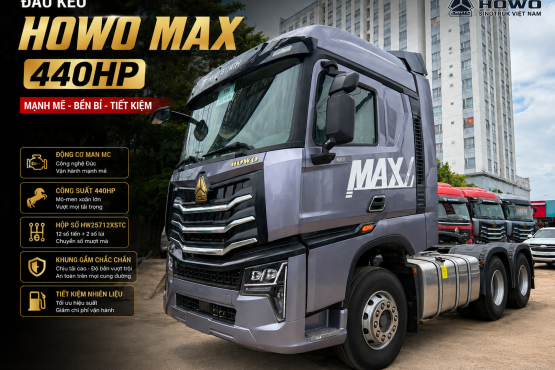 ĐẦU KÉO HOWO MAX 440HP CẦU LÁP