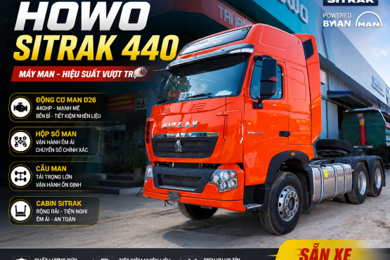 ĐẦU KÉO HOWO SITRAK T7H 440HP CẦU LÁP