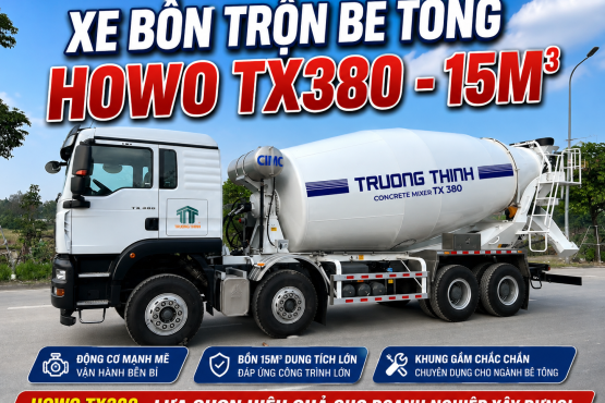 XE BỒN TRỘN BÊ TÔNG 14 KHỐI HOWO TX380