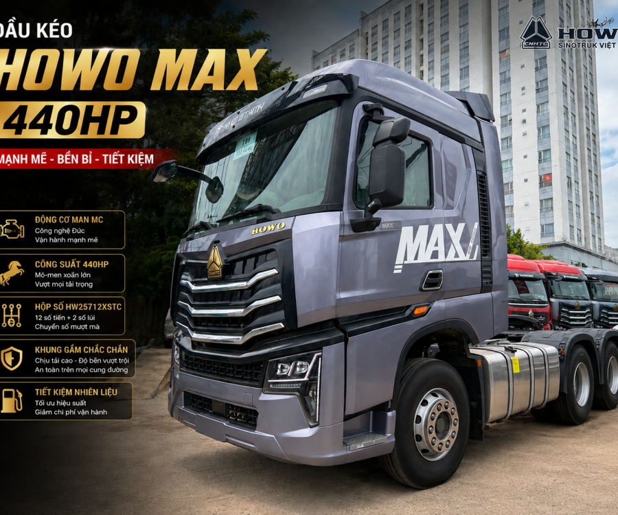 ĐẦU KÉO HOWO MAX 440HP CẦU LÁP