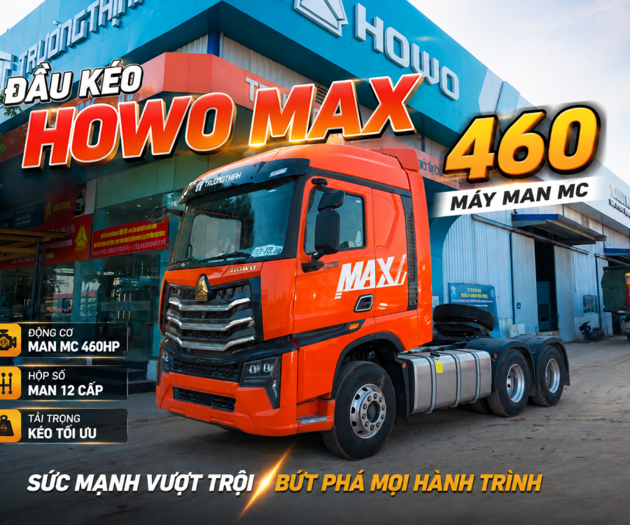 XE ĐẦU KÉO HOWO MAX 460HP CẦU LÁP