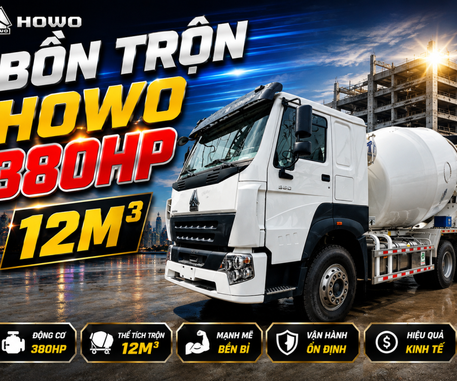 XE HOWO BỒN TRỘN 12 KHỐI MÁY 380HP