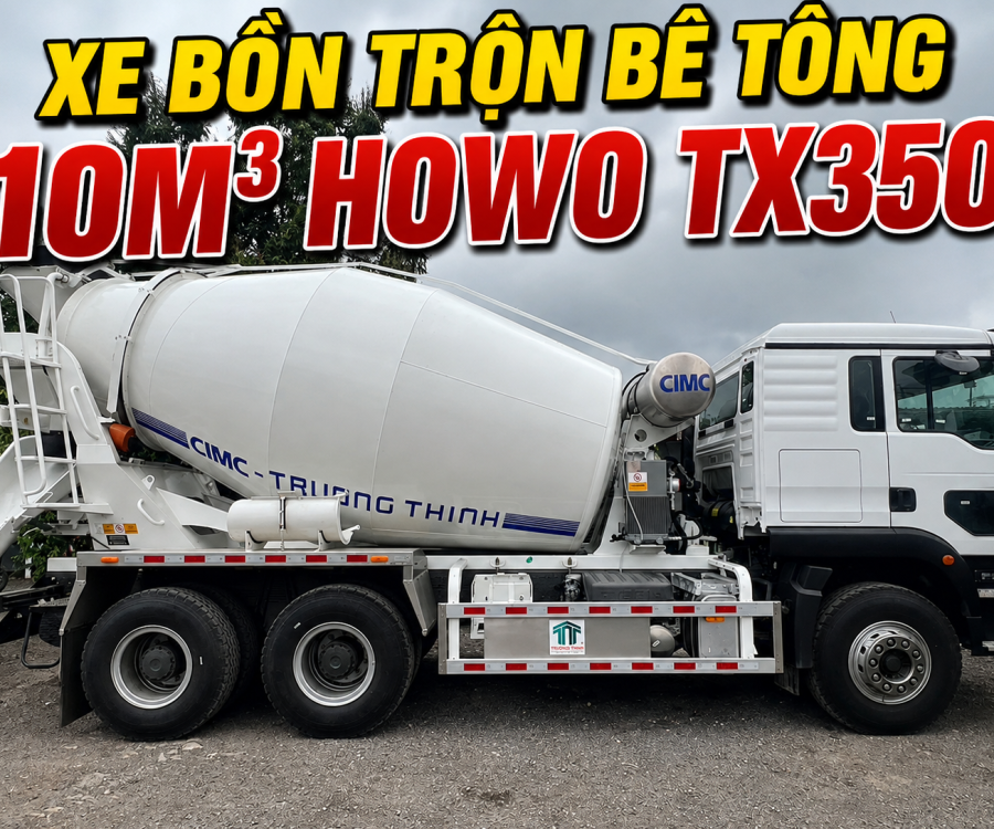 XE BỒN TRỘN BÊ TÔNG 10M3 HOWO TX350